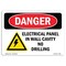 Signmission OSHA Danger Sign, 7" Height, 10" Width, Rigid Plastic, Electrical Panel In Wall Cavity, Landscape OS-DS-P-710-L-2184 - alternate 1